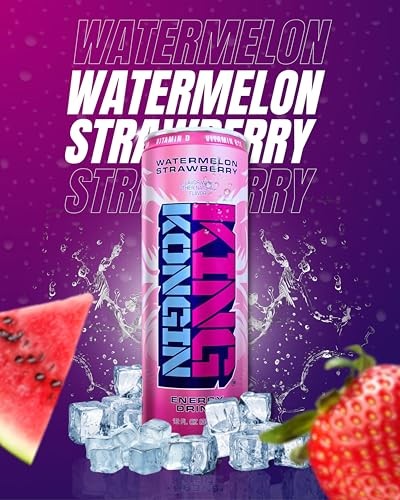 King Kongin Watermelon Strawberry Sugar Free, Zero Calorie Energy Drinks | 200mg of Natural Caffeine Pre Workout Performance with Energy & Focus & No  thumbnail