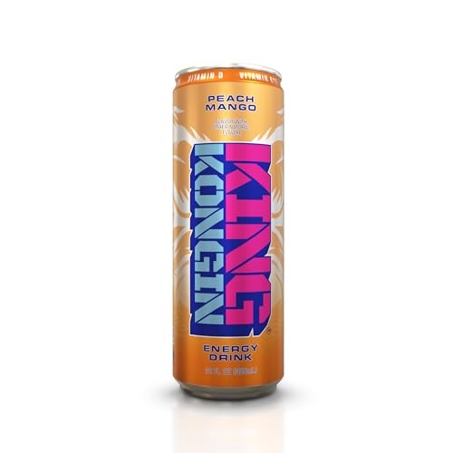 King Kongin Peach Mango Sugar Free, Zero Calorie Energy Drinks | 200mg of Natural Caffeine Pre Workout Performance with Energy & Focus & No Artificial thumbnail