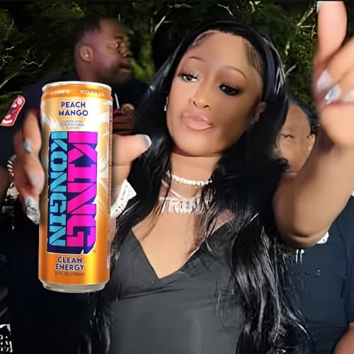 King Kongin Peach Mango Sugar Free, Zero Calorie Energy Drinks | 200mg of Natural Caffeine Pre Workout Performance with Energy & Focus & No Artificial thumbnail