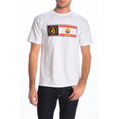Volcom Tahiti Flag Short Sleeve T-Shirt White L at Hautelook - Mens Clothing & T-Shirts - Mens Graphic & Logo T-Shirts