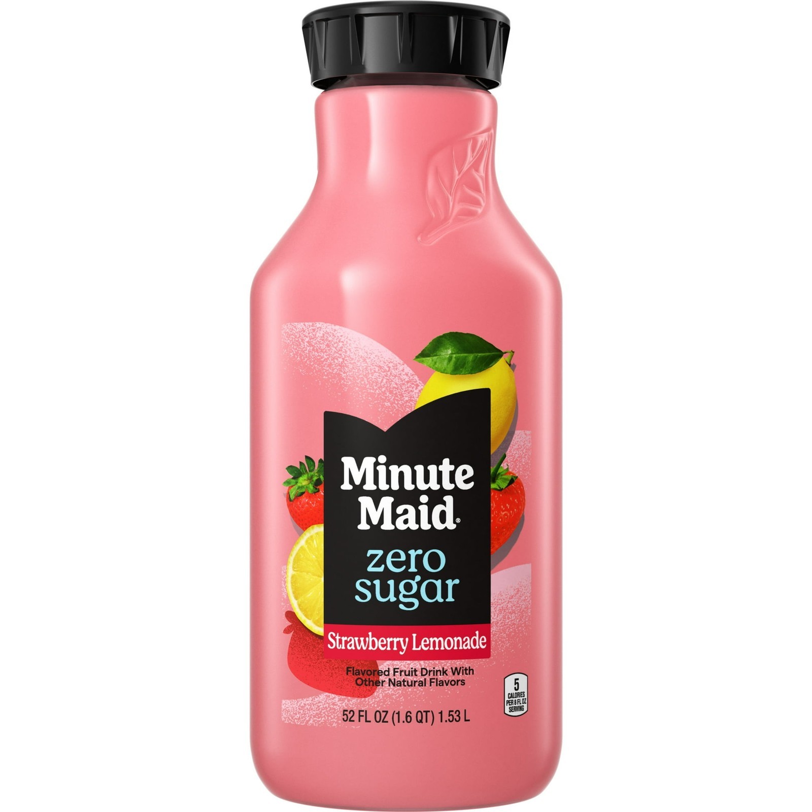Minute Maid Zero Sugar Strawberry Lemonade Bottle, 52 Fl Oz