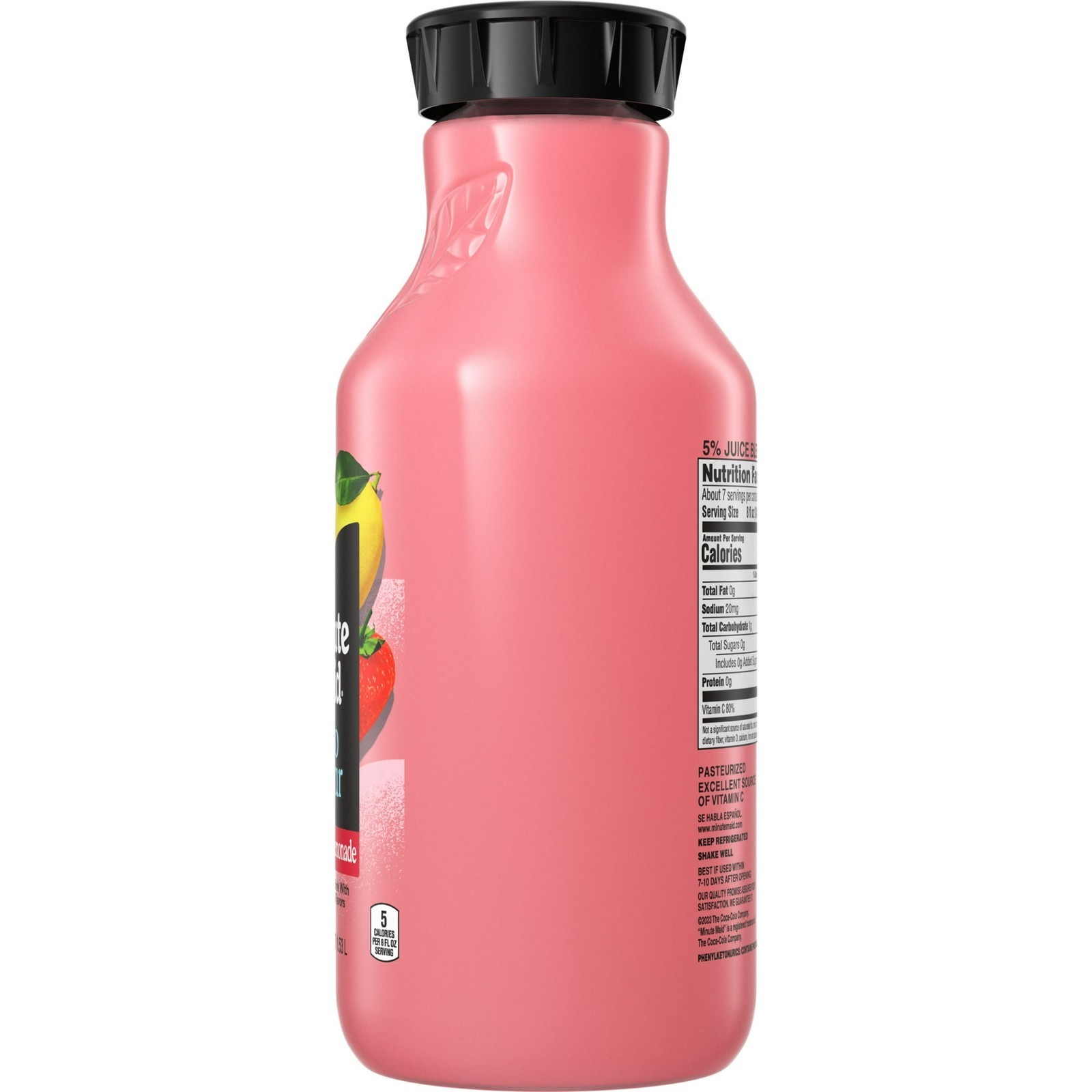 Minute Maid Zero Sugar Strawberry Lemonade Bottle, 52 Fl Oz thumbnail