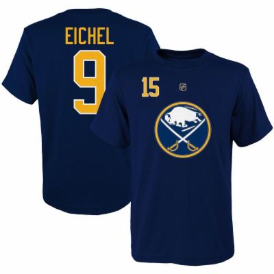 NHL Youth Buffalo Sabres Jack Eichel #9 Navy Player T-Shirt, Kids, Large, Blue