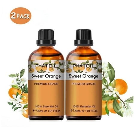 PHATOIL Sweet Orange Essential Oils 100% Natural Sweet Orange Oil for Skin  Hair  Toenails  Aromatherapy and Soap Making Scent (1.01 Fl Oz/2pcs)