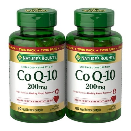 (2 Pack) Nature S Bounty CoQ10 200 Mg Rapid Release Softgels  Heart Support  80 Ct