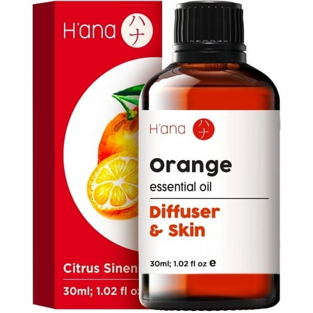 H’ana Orange Essential Oil - 100% Pure and Natural Essential Oils for Skin  Diffuser  and Aromatherapy - with a Sweet  Orange Scent (1 Fl Oz)