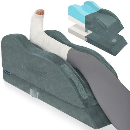 kingpavonini adjustable leg elevation pillows for after surgery  ergonomic curve keeps knee straight (single leg)