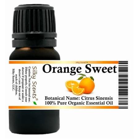 Orange Sweet Organic Essential Oil 5 Ml (1/6 Fl Oz) - 100% Pure and Natural by Silky Scents