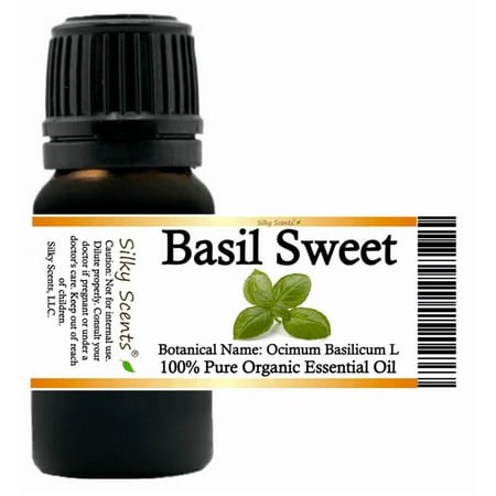 Basil Sweet Organic Essential Oil 1 Fl Oz (30 Ml) - 100% Pure and Natural by Silky Scents