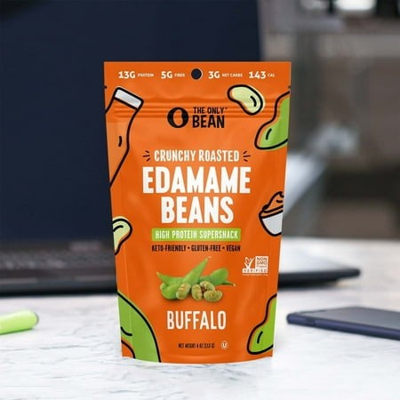 (Pack of 6)  the Only Bean Buffalo Roasted Crunchy Edamame Beans  4 Oz