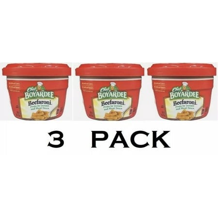 3x Chef Boyardee BEEFARONI Pasta in Tomato & Meat Sauce 7.5 Oz - 3 PACK