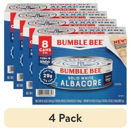 (4 Pack) (Pack of 8) Bumble Bee Solid White Albacore Tuna in Water  5 Oz Cans