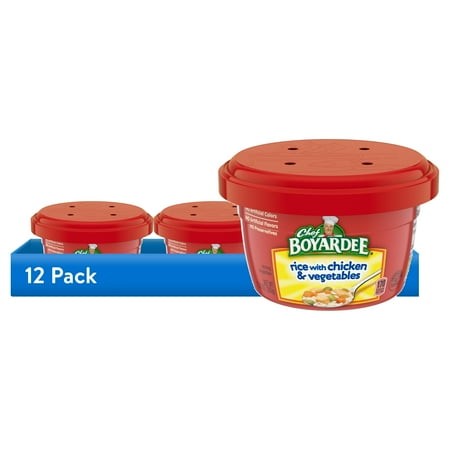 (12 Pack) Chef Boyardee Rice with Chicken & Vegetables  Microwavable Meal  7.25 Oz. Bowl