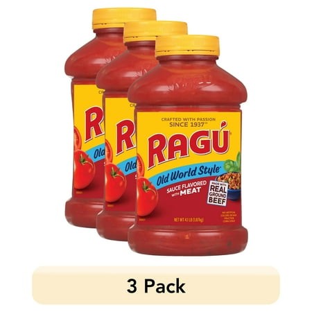 (3 Pack) Ragu Old World Style Meat-Flavored Pasta Sauce  66 Oz
