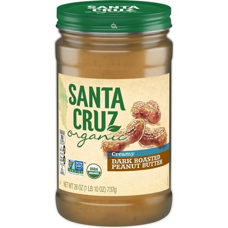 (Pack of 6)  Santa Cruz Organic Creamy Dark Roasted Peanut Butter  26 Oz