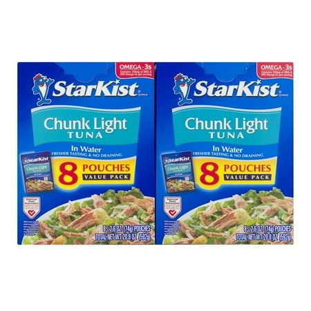 (4 Pack) StarKist Chunk Light Tuna in Water - 2.6 Oz Pouch (8-Pack)