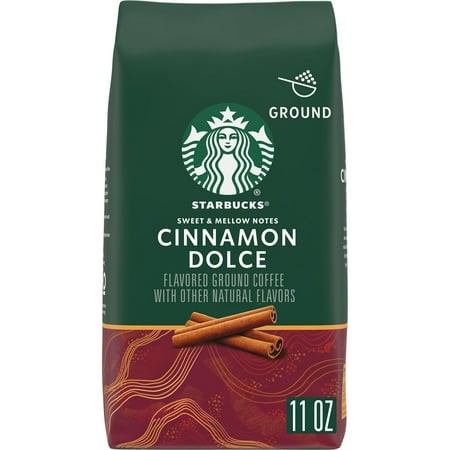 2X - Starbucks Light Roast Ground Coffee-Cinnamon Dolce Flavored Coffee-Naturally Flavored-100% Arabica 1 Bag (11 Oz)