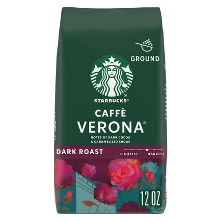 2X - Starbucks Dark Roast Ground Coffee - Caffe Verona - 100% Arabica - 1 Bag (12 Oz.)