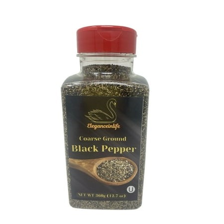 Eleganceinlife Coarse Ground Black Pepper  12.7 Oz (360g) - Packed in USA Pack of 1