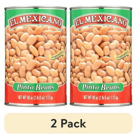 (2 Pack) El Mexicano Whole Pinto Beans  Mexican Style  40 Oz Can
