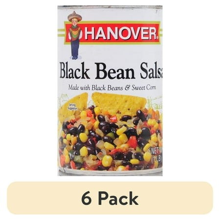 (6 Pack) Hanover Black Bean Salsa  16 Oz Can – Made with Black Beans and Sweet Corn