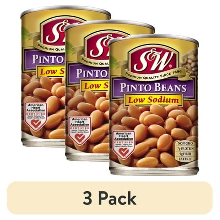 (3 Pack) S&W Pinto Beans - Low Sodium - 15.5 Oz. Can