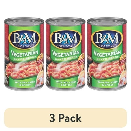 (3 Pack) B&M Vegetarian Baked Beans  Vegetarian  Shelf-Stable  28 Oz Can