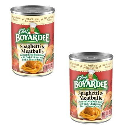 (2 Pack) Chef Boyardee Spaghetti and Meatballs  Microwave Pasta  Canned Food  14.5 Oz