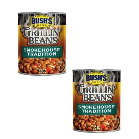 ( 2 Pack ) Bush S Grillin  Beans Smokehouse Tradition  Canned Beans in Sweet and Smoky Sauce  22 Oz