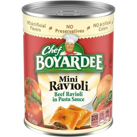 Chef Boyardee Mini Beef Ravioli and Meatballs  15 Oz Can (Pack of 2)