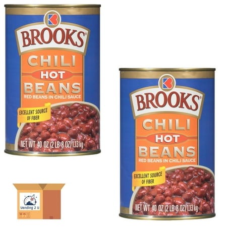 ( 2 Pack ) Brooks Chili Beans  Canned Red Beans in Chili Sauce  Hot Flavor  40 Oz
