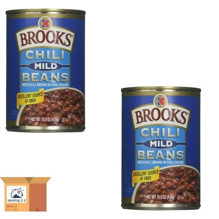 ( 2 Pack ) Brooks Chili Beans  Canned Red Beans in Chili Sauce  Mild Flavor  15.5 Oz