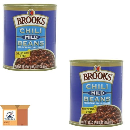 ( 2 Pack ) Brooks Chili Beans  Canned Red Beans in Chili Sauce  Mild Flavor  30.5 Oz