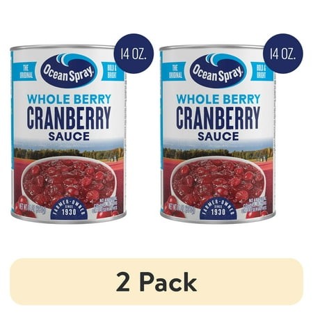 (2 Pack) Ocean Spray® Whole Cranberry Sauce  Canned Side Dish  14 Oz Can