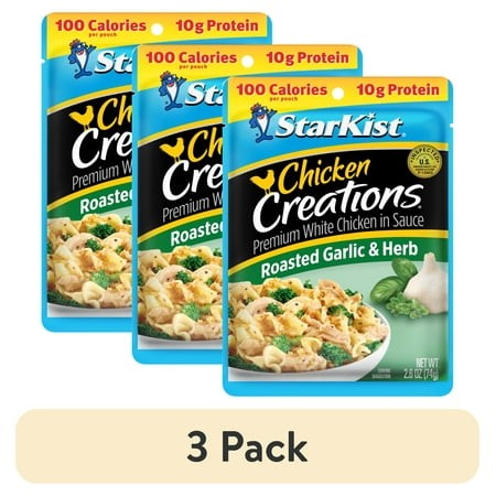 (3 Pack) StarKist Chicken Creations  Garlic and Herb  2.6 Oz Pouch
