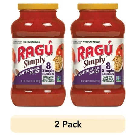 (2 Pack) Ragu Simply Roasted Garlic Pasta Sauce  24 Oz