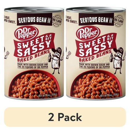 (2 Pack) SERIOUS Bean Co Sweet and a Bit Sassy Dr Pepper Baked Beans  16 Oz Can