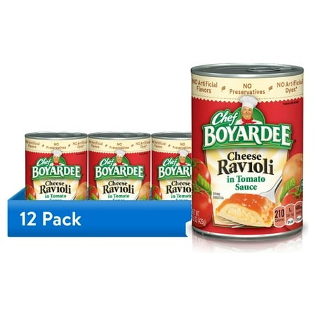 (12 Pack) Chef Boyardee Cheese Ravioli in Tomato Sauce  Ready-to-Eat Meal  15 Oz. Can