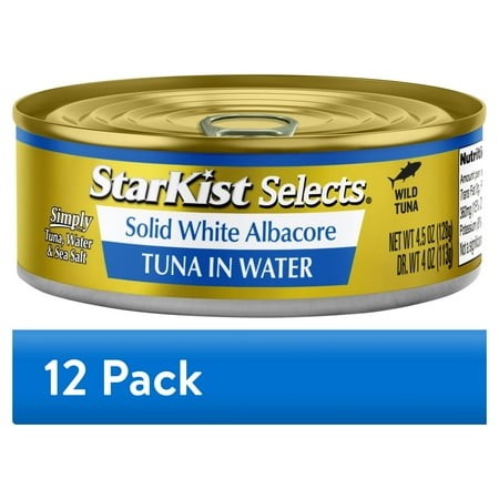(12 Pack) StarKist Selects Solid White Albacore Tuna in Water  4.5 Oz Can
