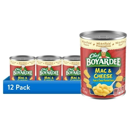 (12 Pack) Chef Boyardee Mac and Cheese  Ready-to-Eat Meal  15 Oz. Can