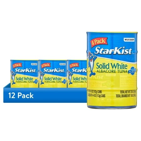 (12 Pack) StarKist Solid White Albacore Tuna in Water   5 Oz Can  4-Pack