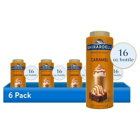 (6 Pack) GHIRARDELLI Premium Caramel Sauce  16 Oz Bottle