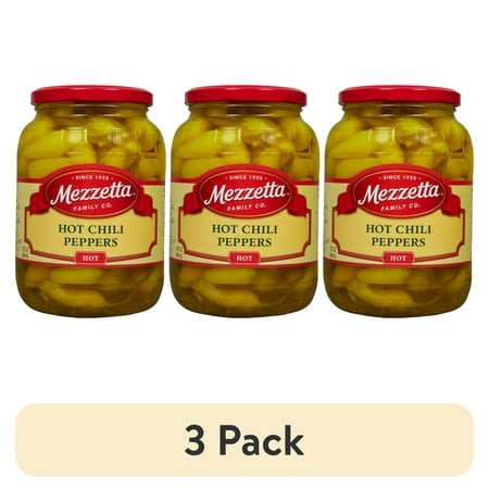 (3 Pack) Mezzetta Hot Chili Peppers  32 Oz Jar