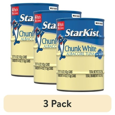(3 Pack) StarKist Chunk White Albacore Tuna in Water - 5 Oz Can (4-Pack)