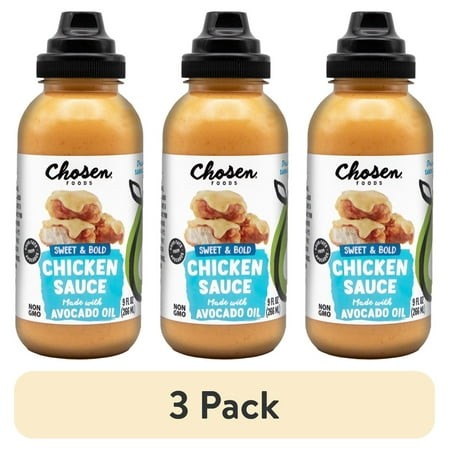 (3 Pack) Chosen Foods Chicken Sauce Made with 100% Pure Avocado Oil 9 Fl Oz