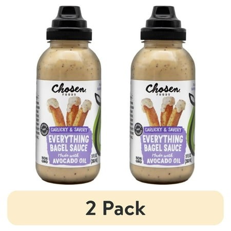 (2 Pack) Chosen Foods Everything Bagel Sauce Made with 100% Pure Avocado Oil 9 Fl Oz