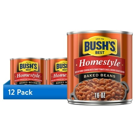 (12 Pack) Bush S Homestyle Baked Beans  Canned Beans  16 Oz Can