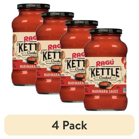 (4 Pack) RAGU Kettle Cooked Marinara Sauce  Pasta Sauce  24 Oz