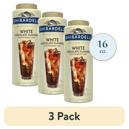 (3 Pack) GHIRARDELLI Premium White Chocolate Flavored Sauce  16 Oz Bottle