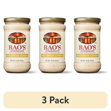 (3 Pack) Rao S Homemade Four Cheese Alfredo Sauce  Pasta Sauce with Parmesan  Romano  Asiago & Fontina  15 Oz